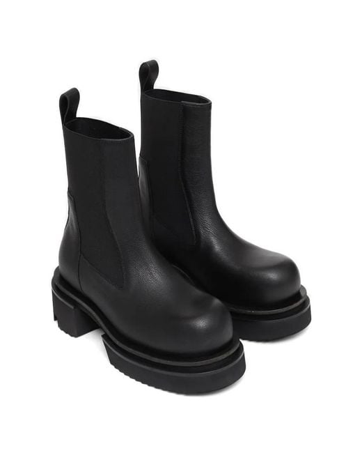 Rick Owens Black Pull-Tab Boots