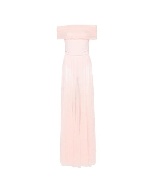 Norma Kamali Pink Cowl-Neck Maxi Dress