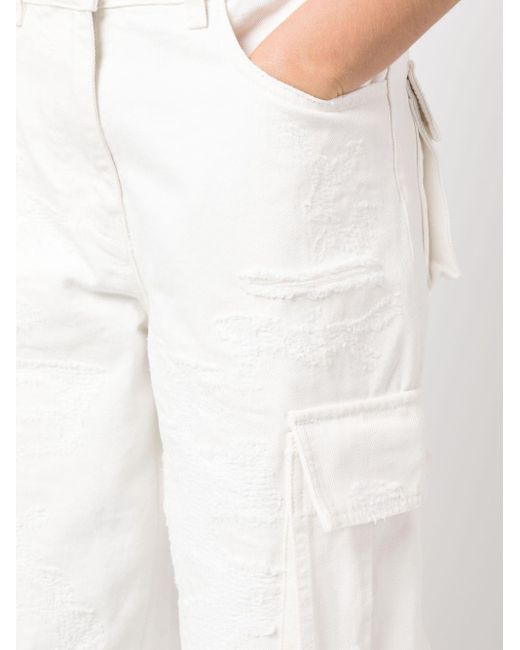 Jean droit à effet usé Givenchy en coloris White