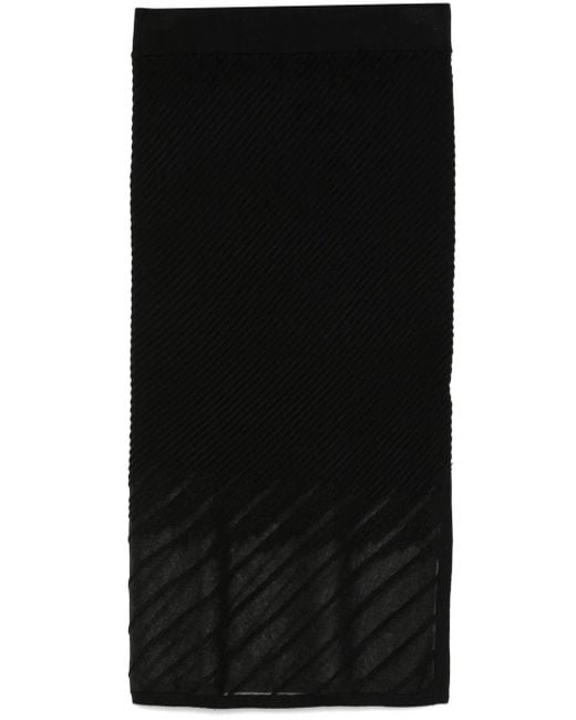 DKNY Black Ribbed Seamless Midi Skirt
