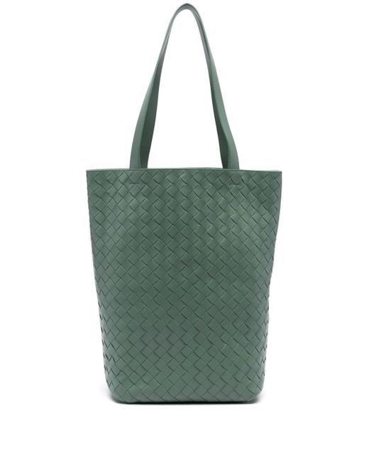 Bottega Veneta Green Intrecciato Leather Tote Bag for men