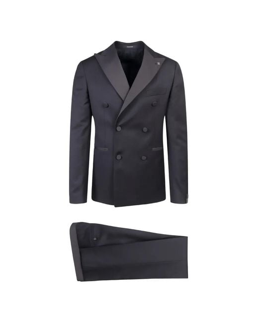 Tagliatore Blue Double-Breasted Wool Tuxedo for men