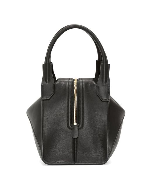 Victoria Beckham Black Sac Cabas En Cuir À Design Plissé