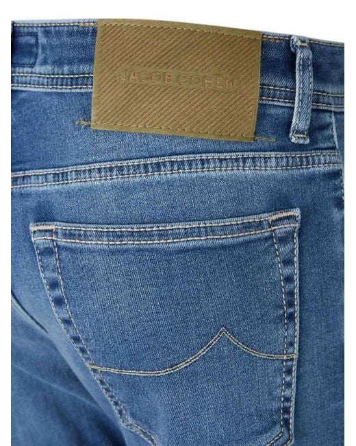 Jacob Cohen Blue Logo-Patch Jeans for men