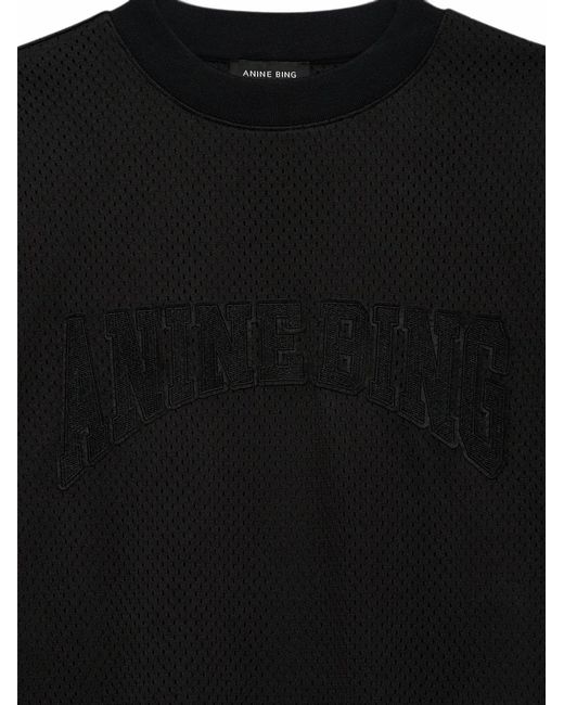 Anine Bing Black Nell T-Shirt Mesh