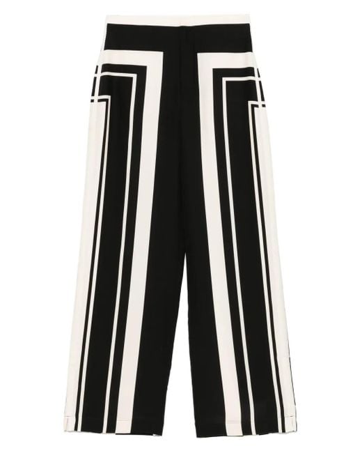 Sir Black Geometric-print Trousers