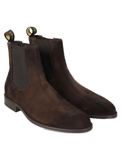 Doucal's Brown Elastic-panel Suede Boots for men