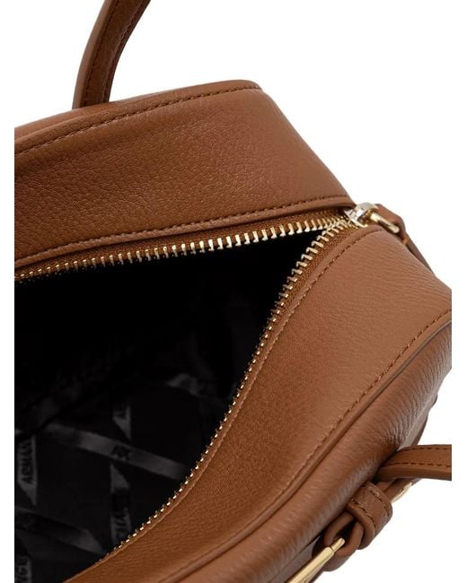 ARMANI EXCHANGE Brown Logo-Plaque Tote Bag