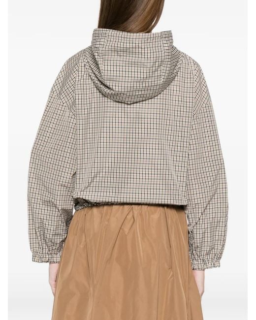Marella White Check Hooded Jacket