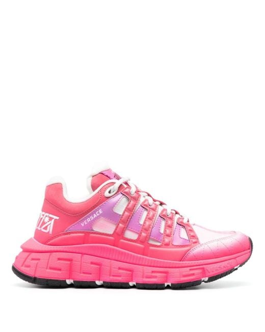 Versace Pink Trigreca Leather Sneakers
