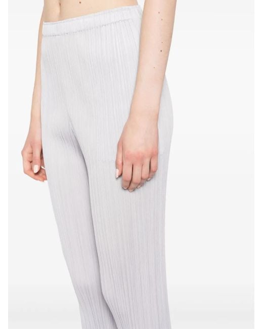 Pleats Please Issey Miyake Gray July Slim-Fit Trousers