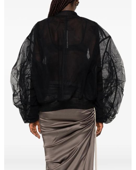 Rick Owens Black Sheer Zip-Up Jacket