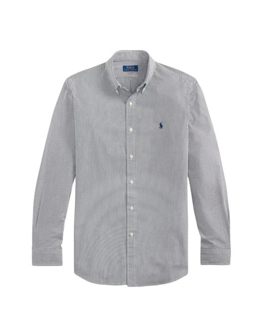 Polo Ralph Lauren Gray Striped Long-Sleeve Shirt for men