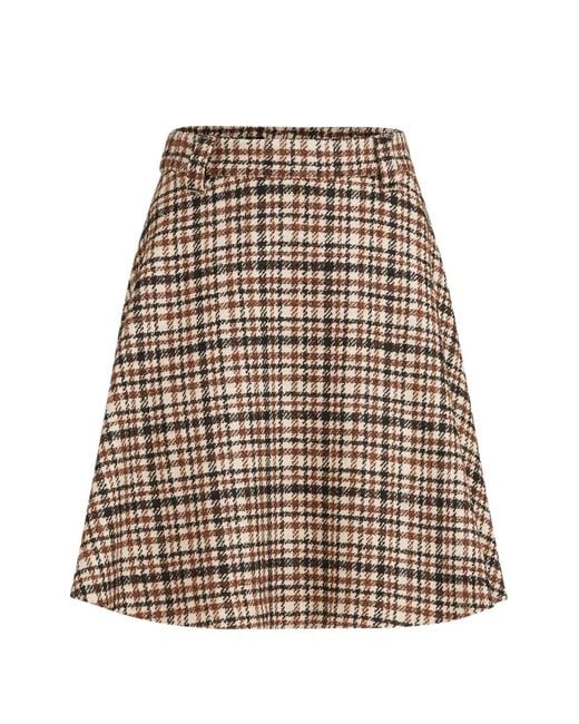 Brunello Cucinelli Natural Comfort Checked Wool And Alpaca Mini Circle Skirt