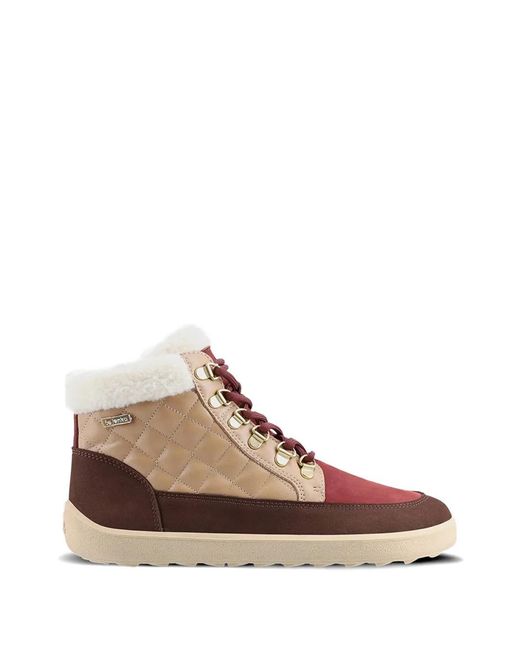 Be Lenka Brown Olivia Quilted Shearling-Trim Sneakers