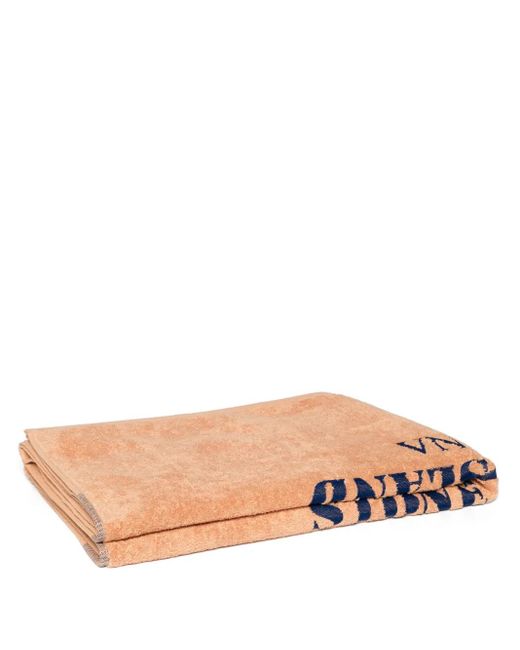 Stone Island Brown Logo-Embroidered Beach Towel