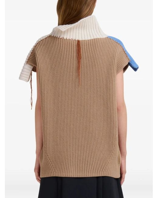 Marni Natural T-Shirt Texturé À Manches Courtes