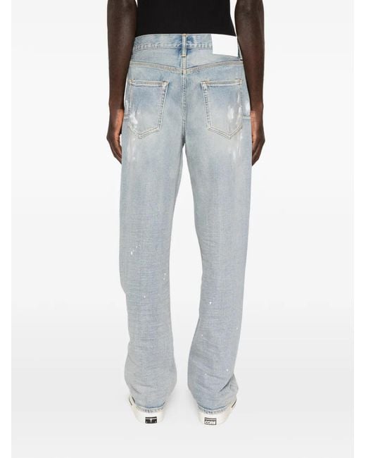 Purple Brand Blue Distressed-Effect Denim Jeans for men