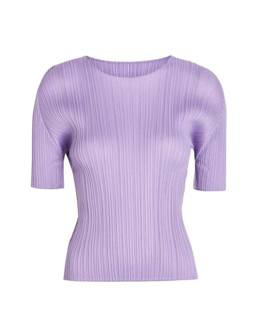 Issey Miyake Purple April Short-Sleeve Top