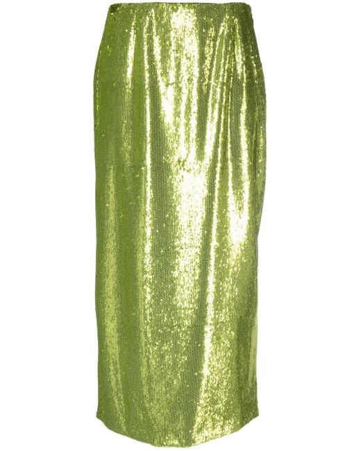 Philosophy Di Lorenzo Serafini Green Sequinned Midi Skirt