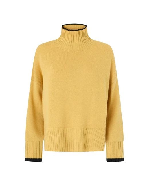 Pinko Yellow Pull Côtelé À Col Roulé