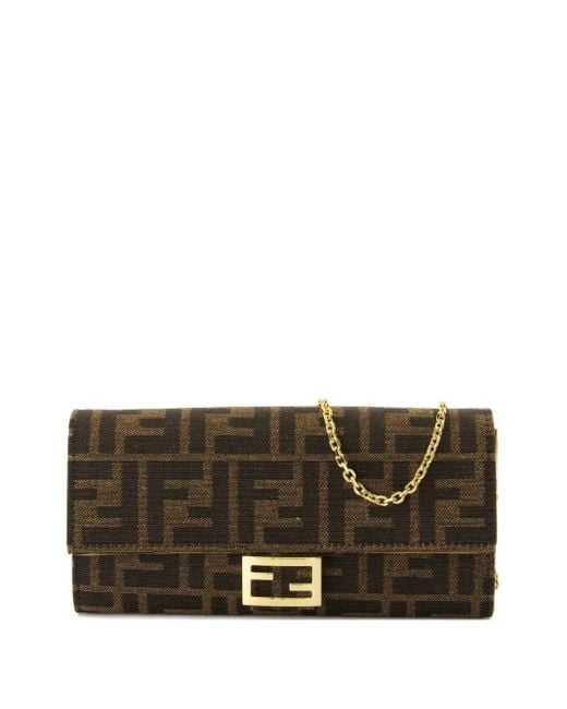 Fendi Continental Crossbodytas Met Ff-Monogram in het Brown