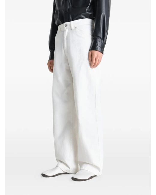 Lemaire White Slip-On Leather Sneakers