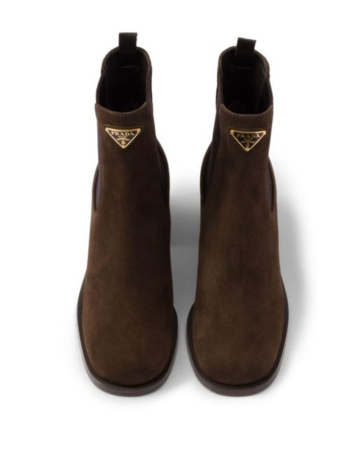 Prada Brown Suede 55Mm Booties