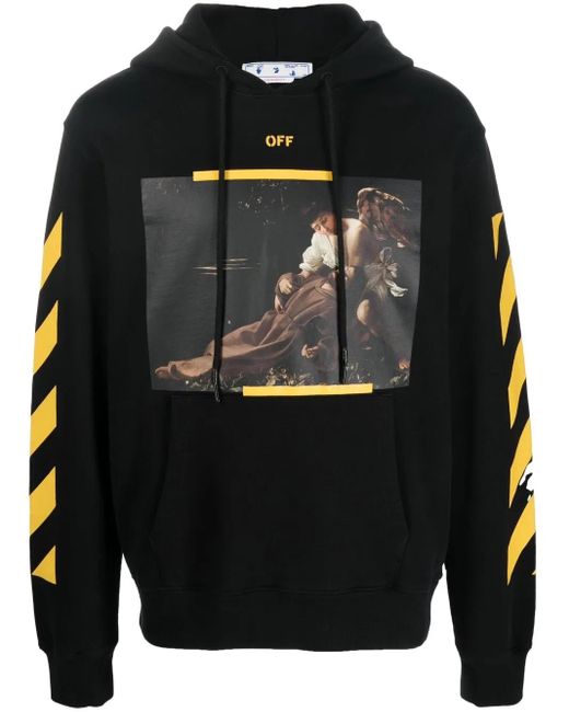 Sudadera con capucha y estampado de Caravaggio Off-White c/o Virgil Abloh de hombre de color Black