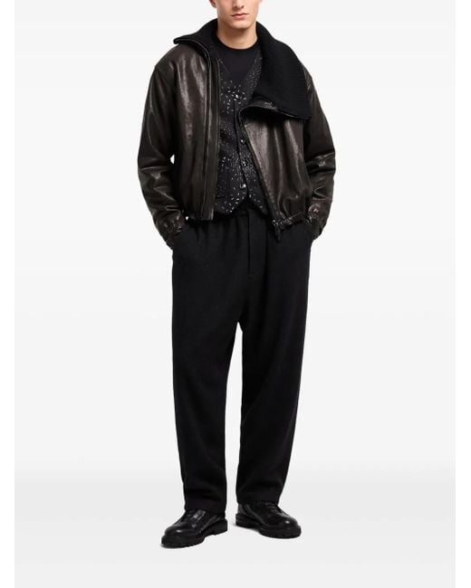 Giorgio Armani Black Leather Jacket for men