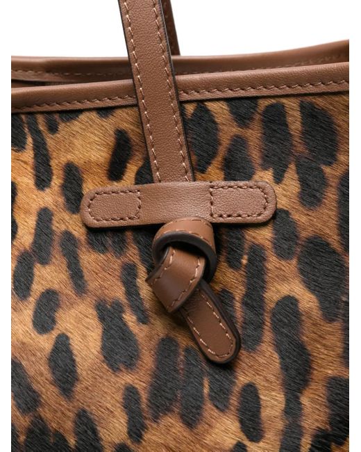 Gianni Chiarini Brown Marcella Tote Bag mit Leoparden-Print
