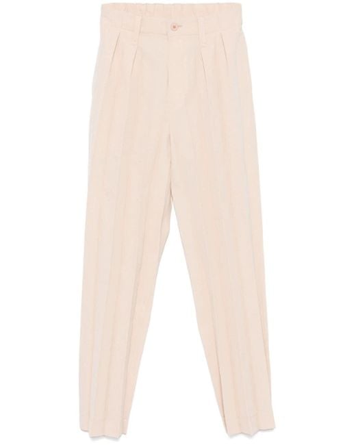 Homme Plissé Issey Miyake White Edge Ensemble Trousers for men