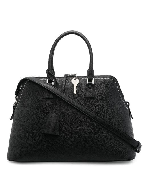 Maison Margiela Black Multi-Pocket Leather Tote Bag