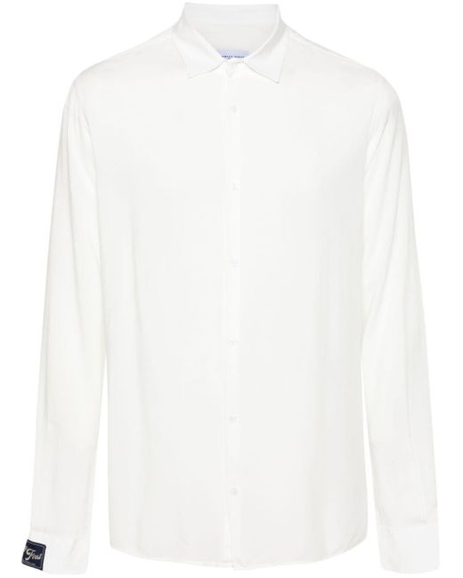 FAMILY FIRST White Semi-sheer Long-sleeve Shirt for men