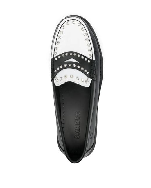 Sandro Black Two-Tone Leather Loafers