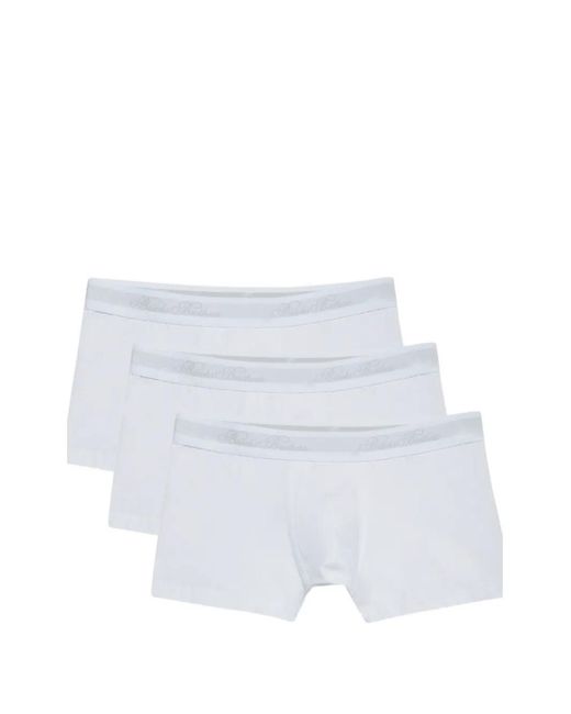 Brooks Brothers White Logo-Waistband Pack Of Three Boxer Briefs for men