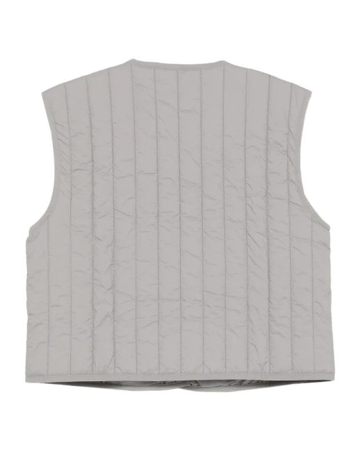 Rains Gray Quilted Button Gilet
