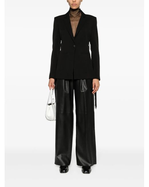 Patrizia Pepe Black Fringed Twill Blazer