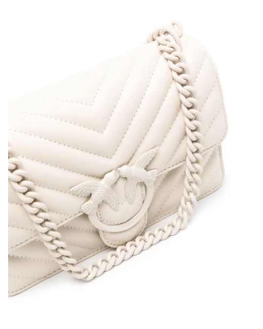 Pinko Natural Mini 'Love One' Quilted Leather Bag