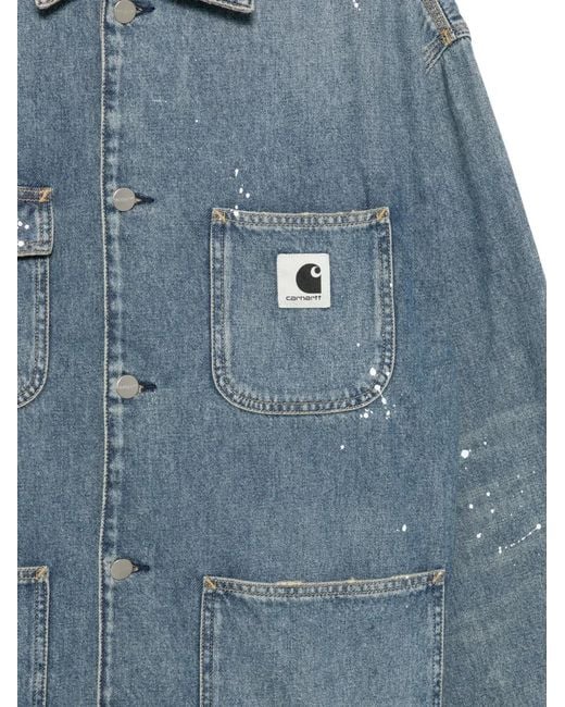 Carhartt Blue Veste En Jean À Patch Logo
