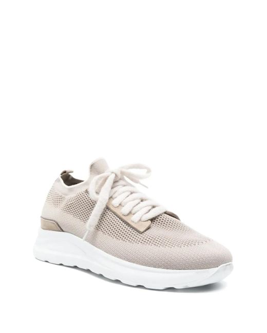 Eleventy White Knitted-Upper Trainers for men
