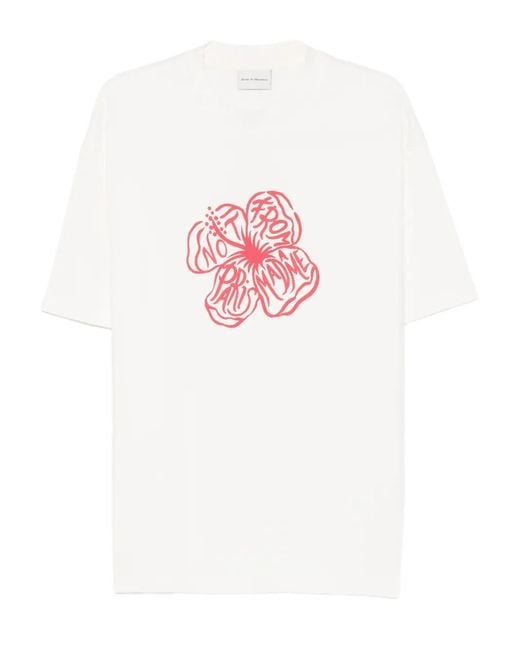 Drole de Monsieur Hibiskus-T-Shirt mit Slogan in Pink für Herren