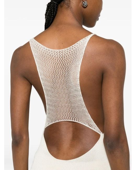 Isa Boulder White Cowl-Neck Mini Dress