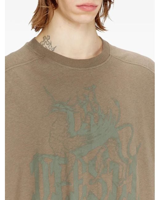 DIESEL Gray T-Jussi-A Graphic T-Shirt for men