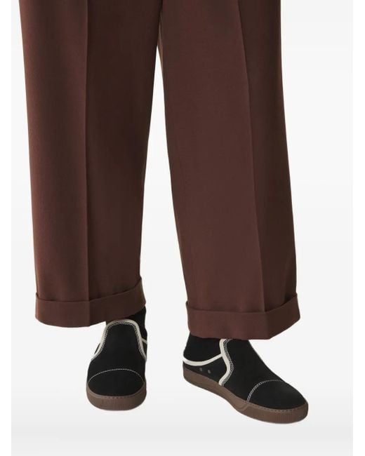 Lanvin Black Suede Leather Slip-On Sneakers for men