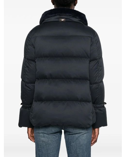 Herno Black Faux-Fur Collar Padded Jacket