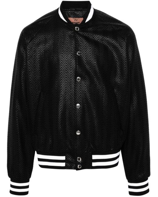 Missoni Black Zigzag-woven Bomber Jacket for men
