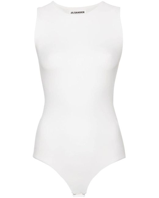 Jil Sander White Stretch-design Bodysuit