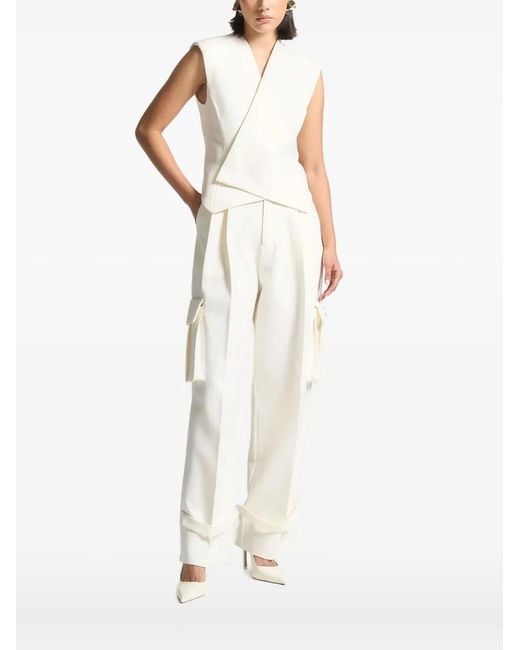 Manière De Voir White Laurence Tailored Wrap Waistcoat