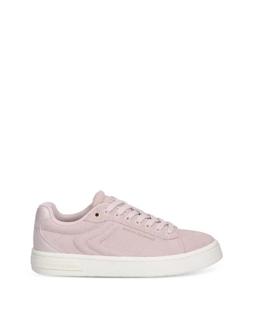 ARMANI EXCHANGE Pink Embossed Details Sneakers
